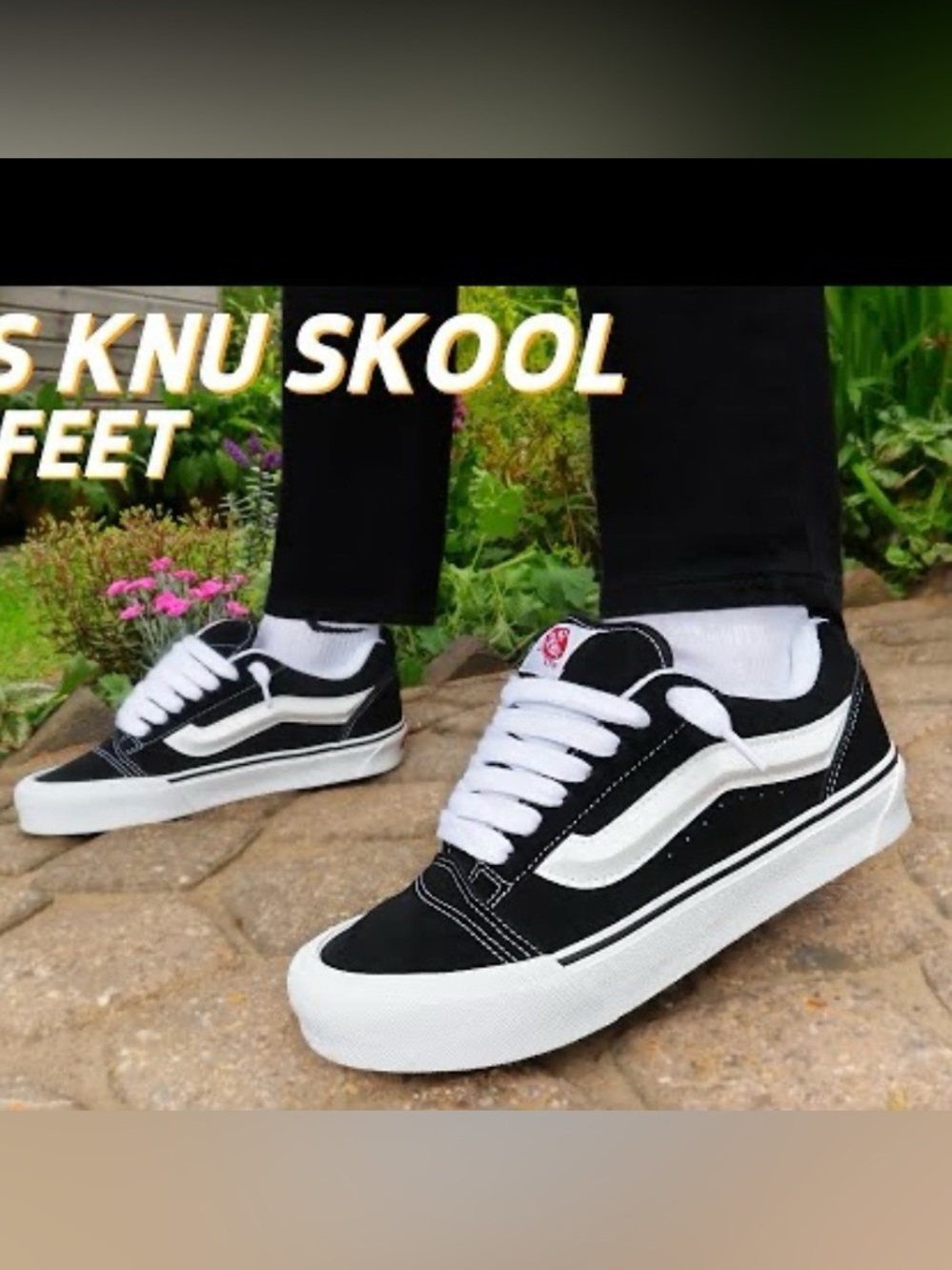VANS Knu Skool Skate men's sneakers VN0009QC6BT Black/True White Size 14